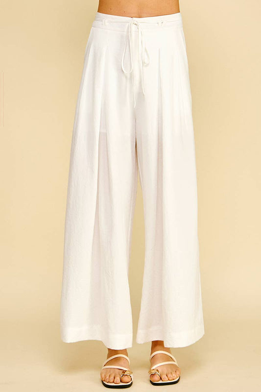 Pleated Wide Leg Pant