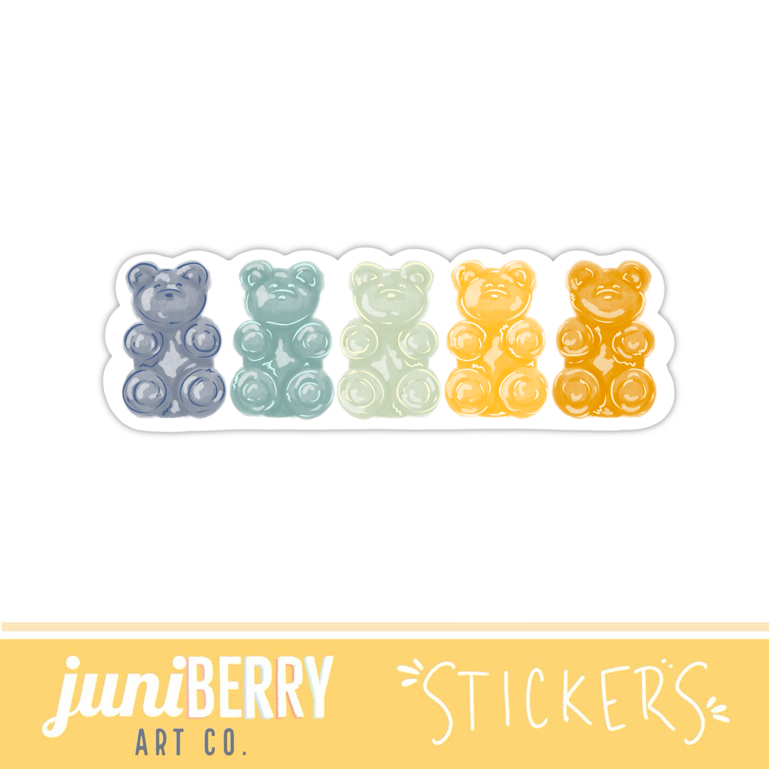 Blue gummy bear candy snacks - vinyl sticker