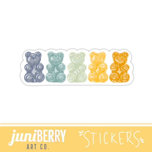 Blue gummy bear candy snacks - vinyl sticker