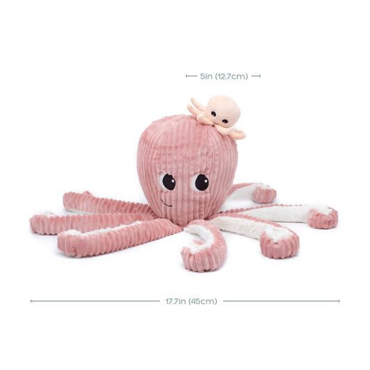 Les Ptipotos | Octopus Mom & Baby Animal Plush Toy - Pink
