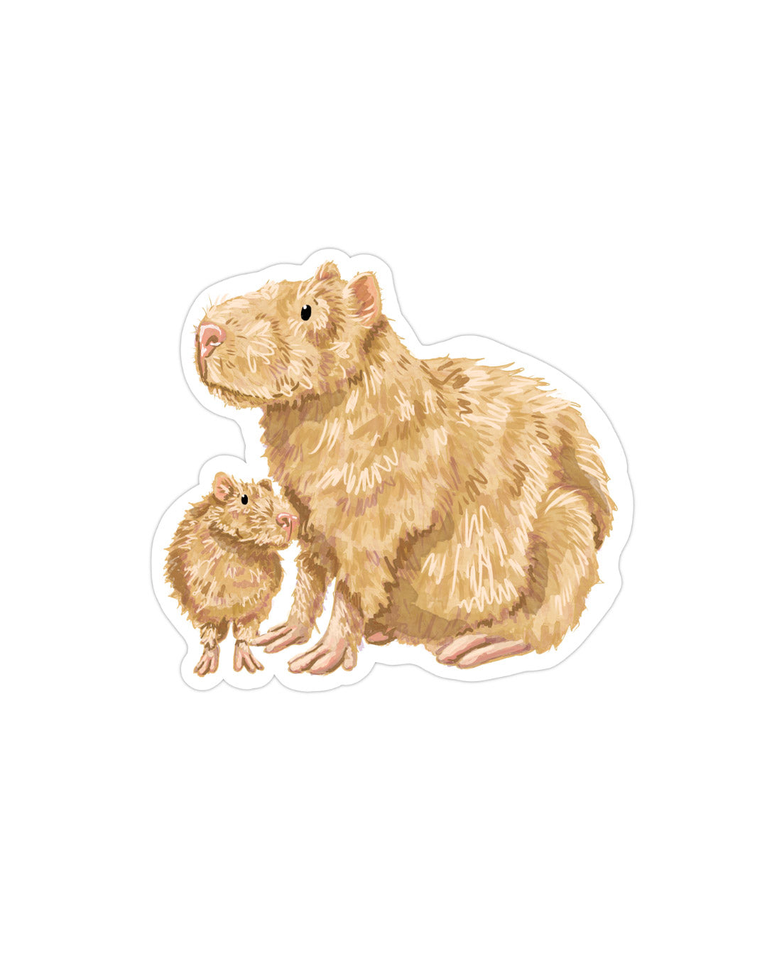 Mama & Baby Capybara Sticker