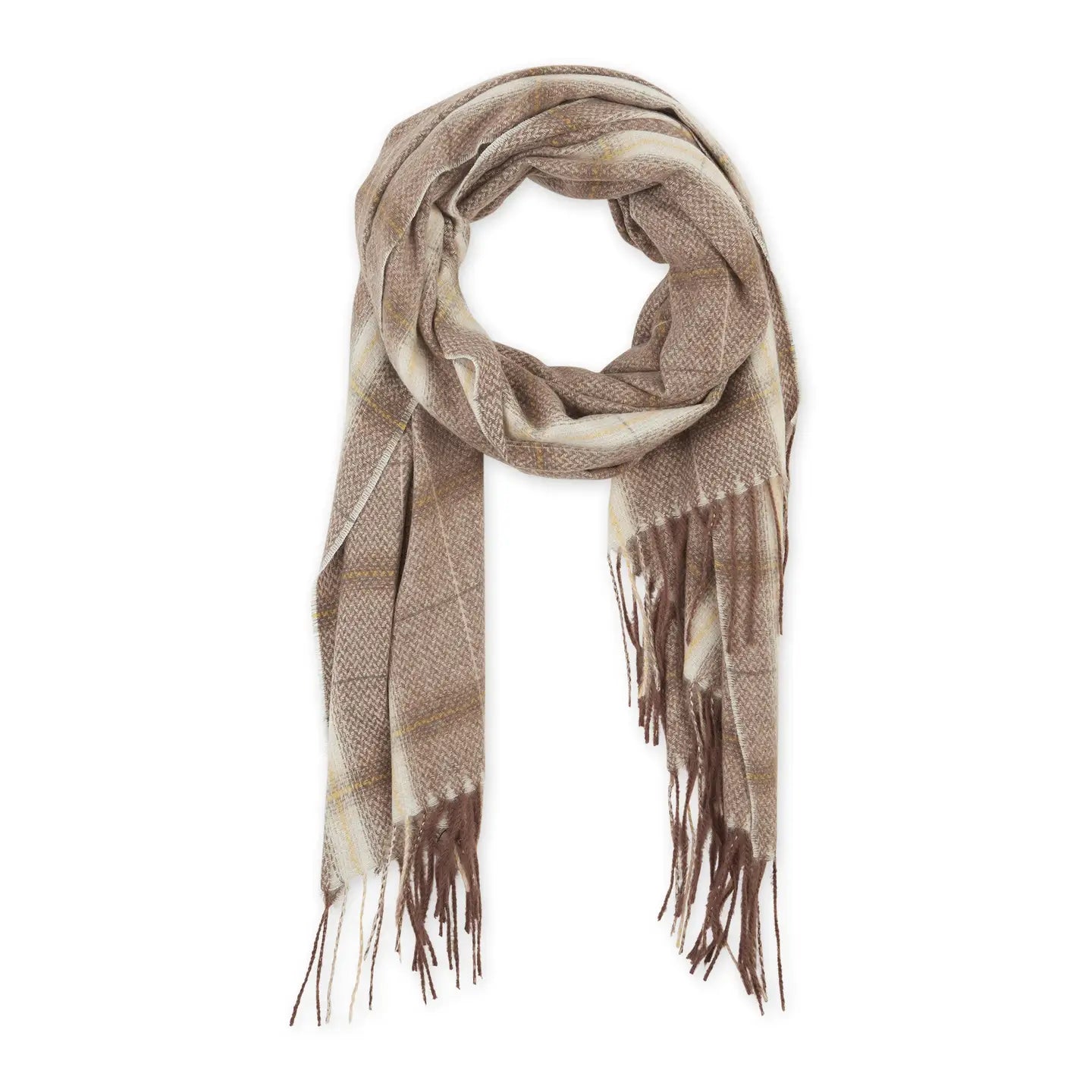 Caroline Plaid Scarf Brown