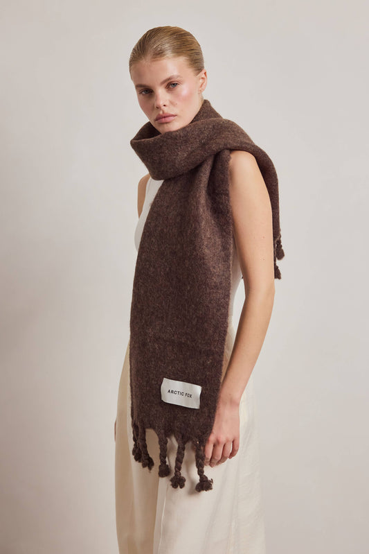 Earthly Brown Wool Cloud Scarf