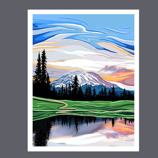 Mount Rainier Reflection Art Print - National Park