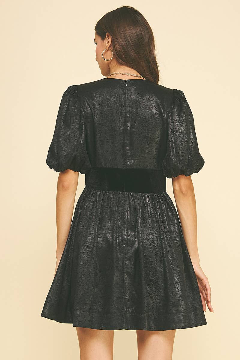 Balloon Sleeve Mini Dress