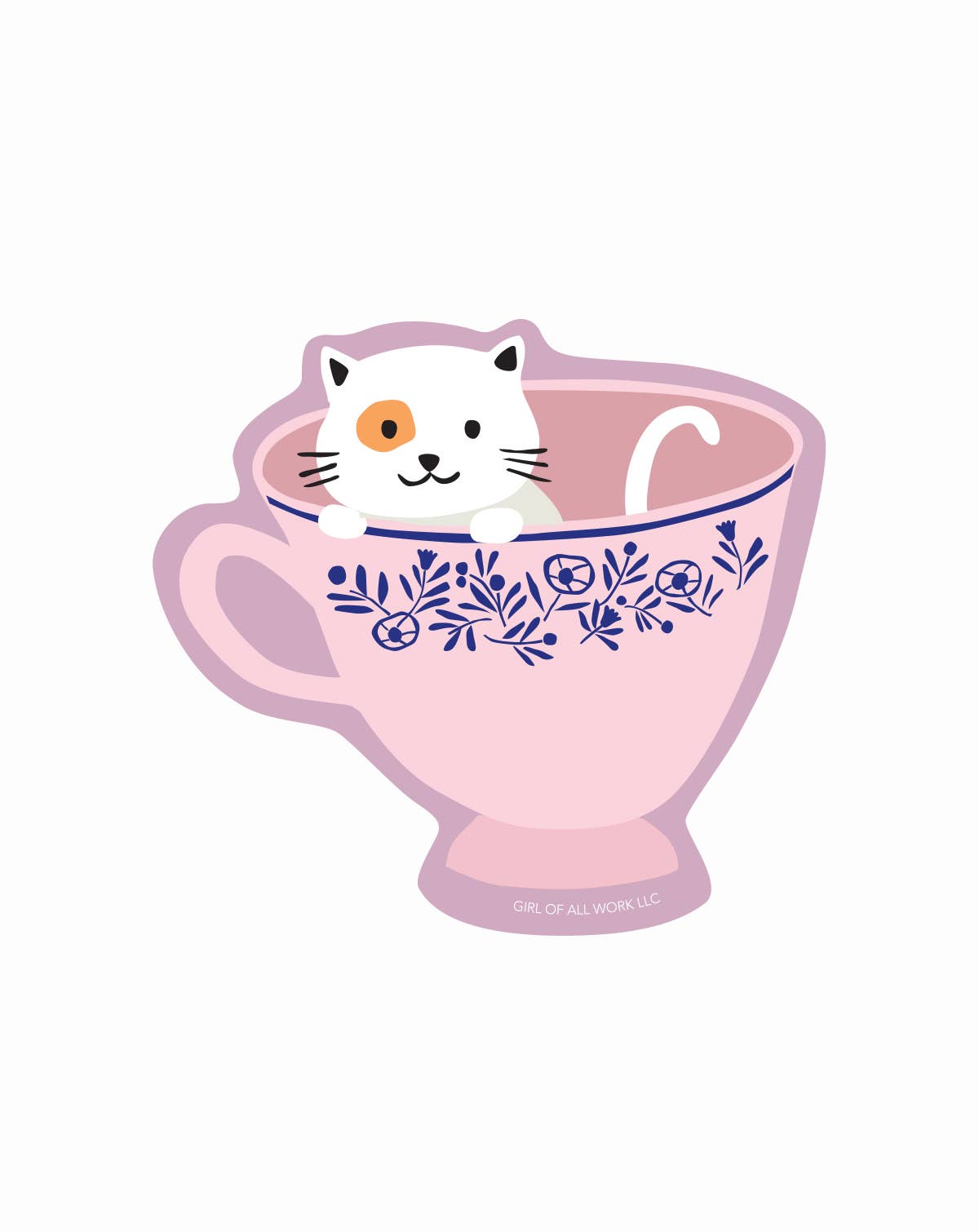 Cat Teacup Sticker