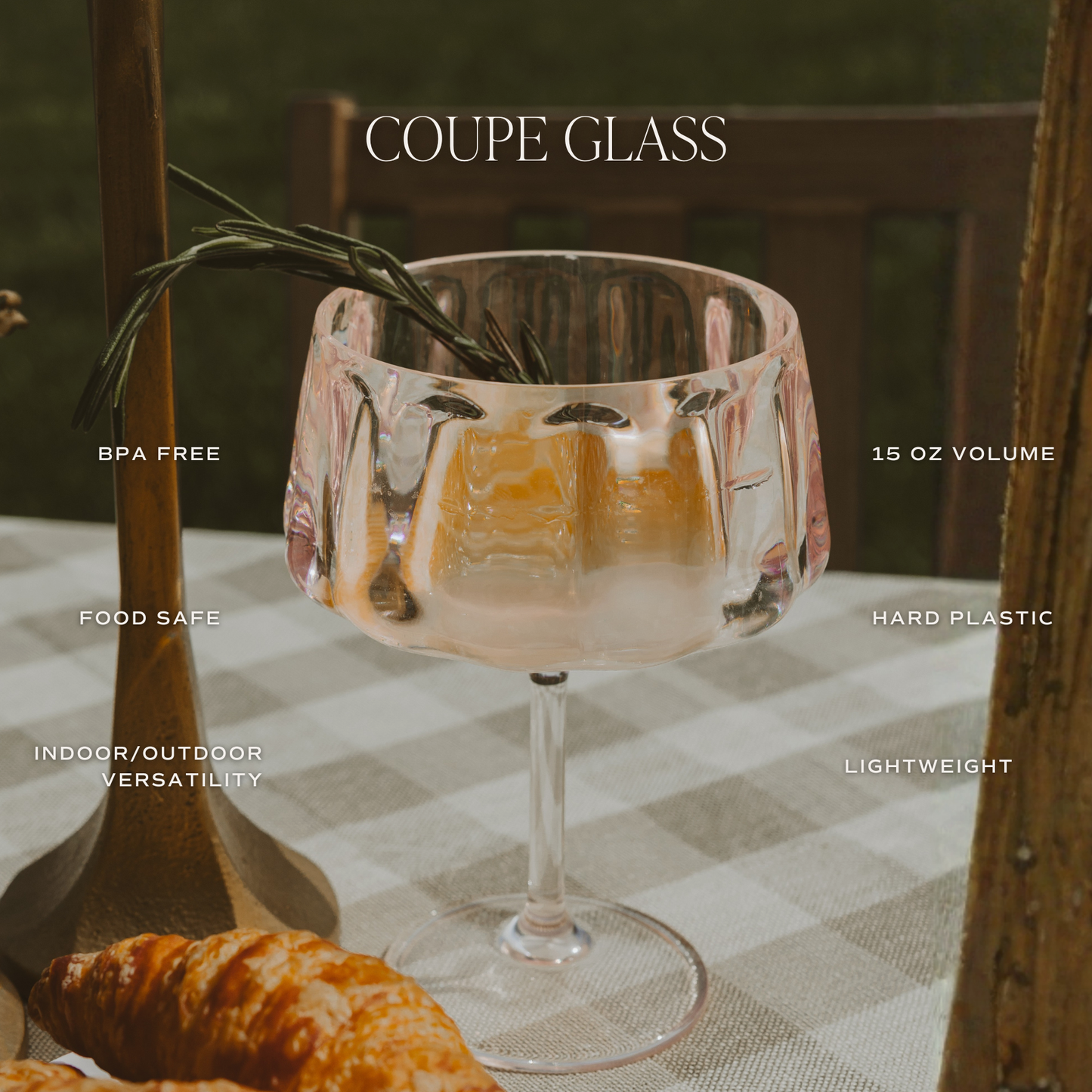 Outdoor Plastic Coupe Drinkware - Home Decor