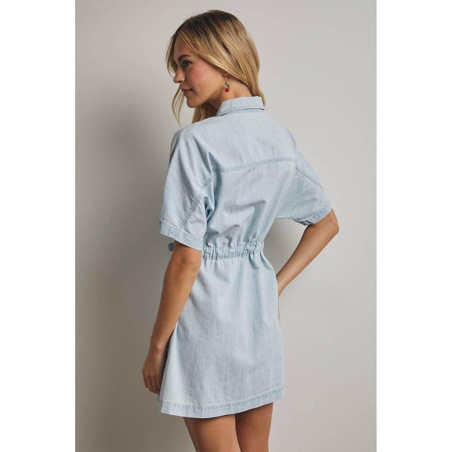 Collared Denim Mini Dress