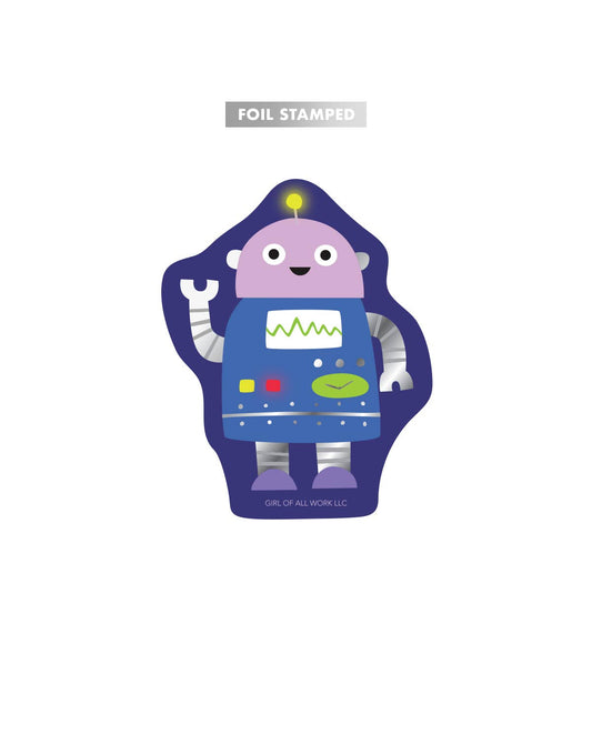 Robot Foil Stamped Sticker