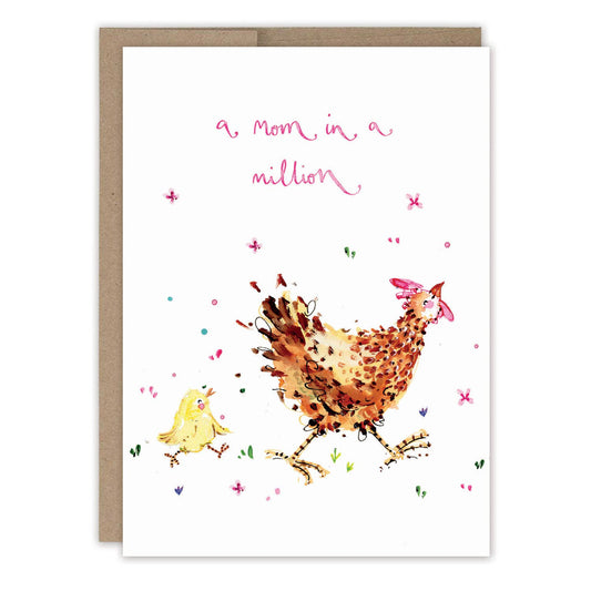 Mom In A Million Chickens Mother's Day Card