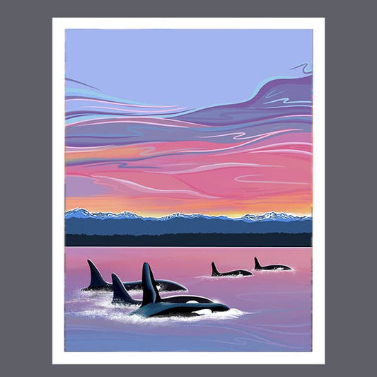 Pods of Kinship – lWhale Art Print | PNW Souvenir/Coasta
