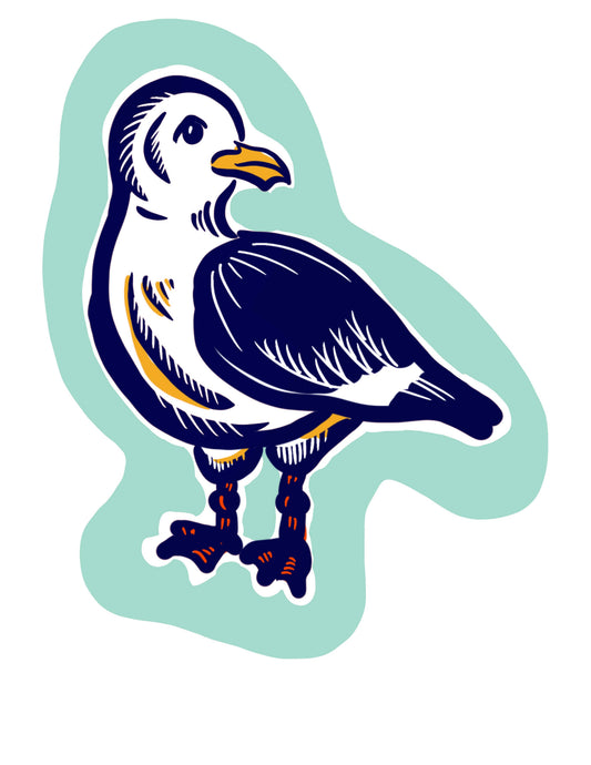 Seagull Sticker, Beach Sticker, Gull Sticker, Sea, Birds