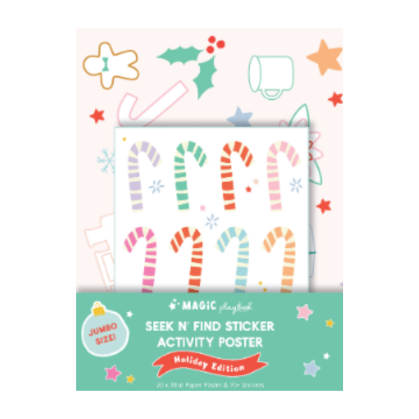 Holiday Seek N' Find Sticker Poster - Festive Kids Activity