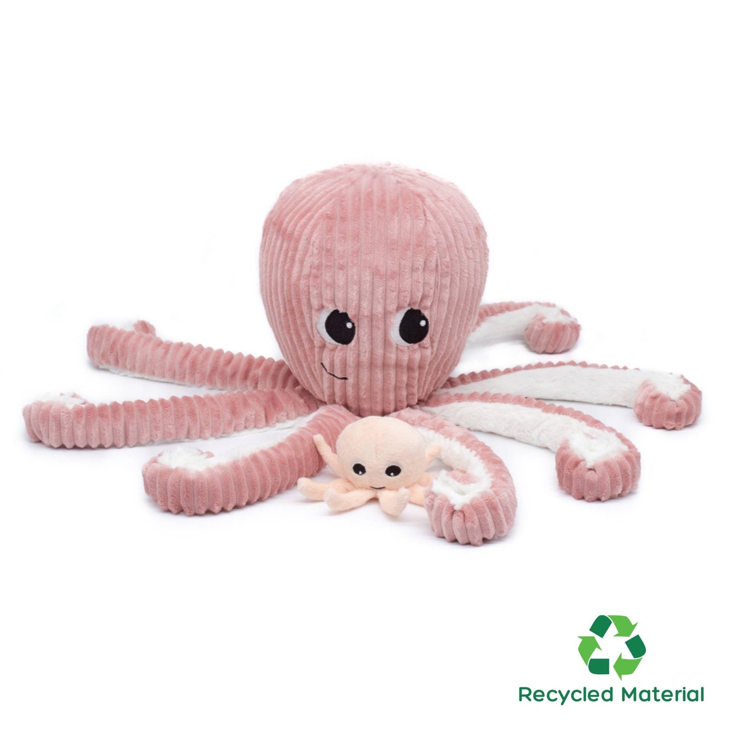 Les Ptipotos | Octopus Mom & Baby Animal Plush Toy - Pink