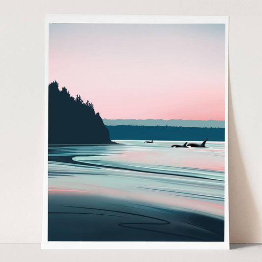 Winter Stillness – Orcas in the Puget Sound | Art Print