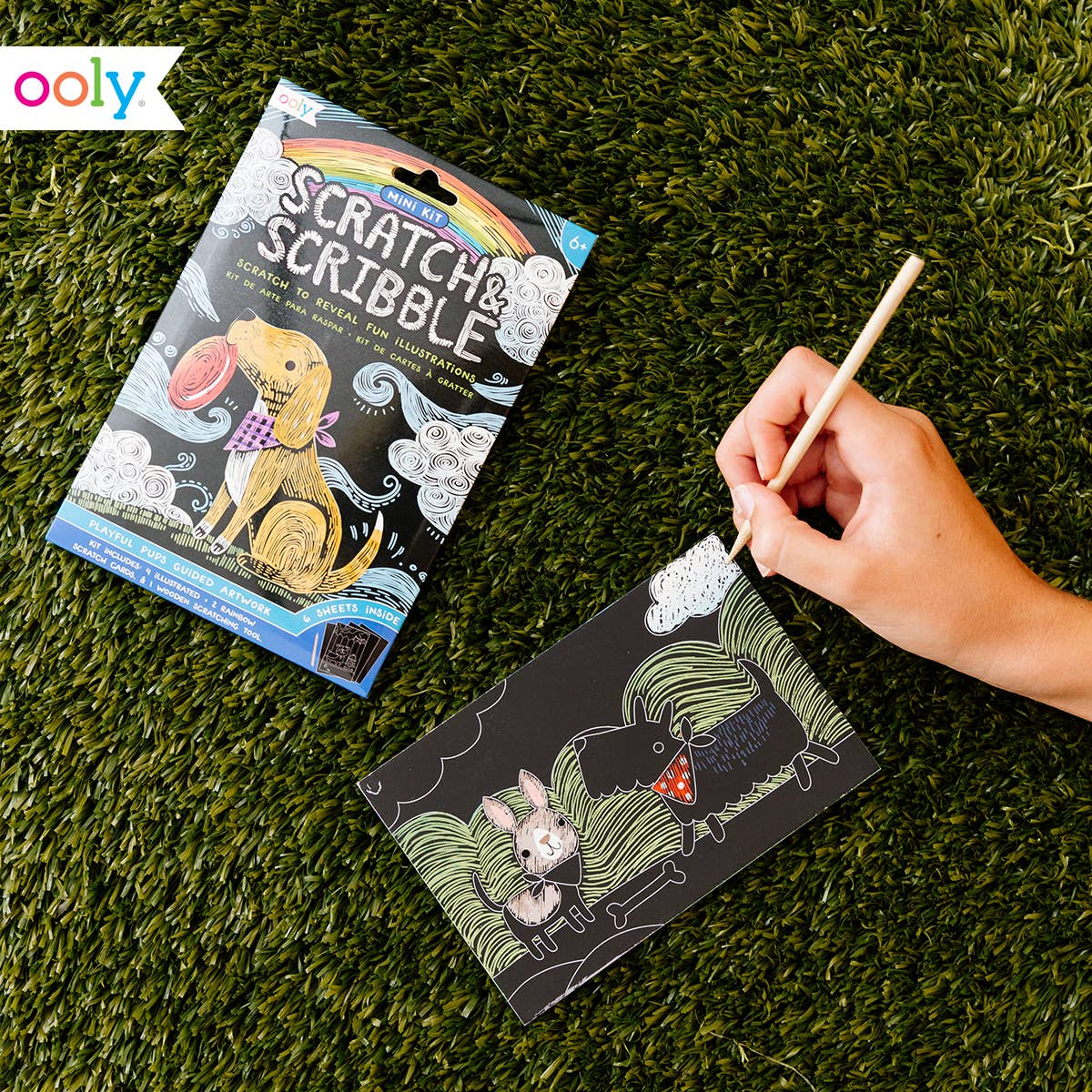 Scratch & Scribble: Mini Kit - Playful Pups (7 PC Set)