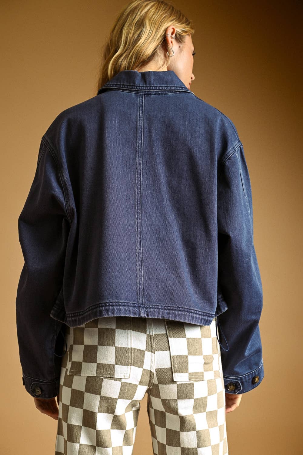 Cropped Cotton Twill Jacket