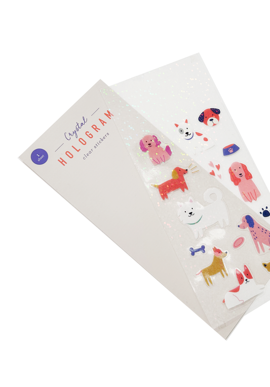 Dogs Crystal Hologram Stickers