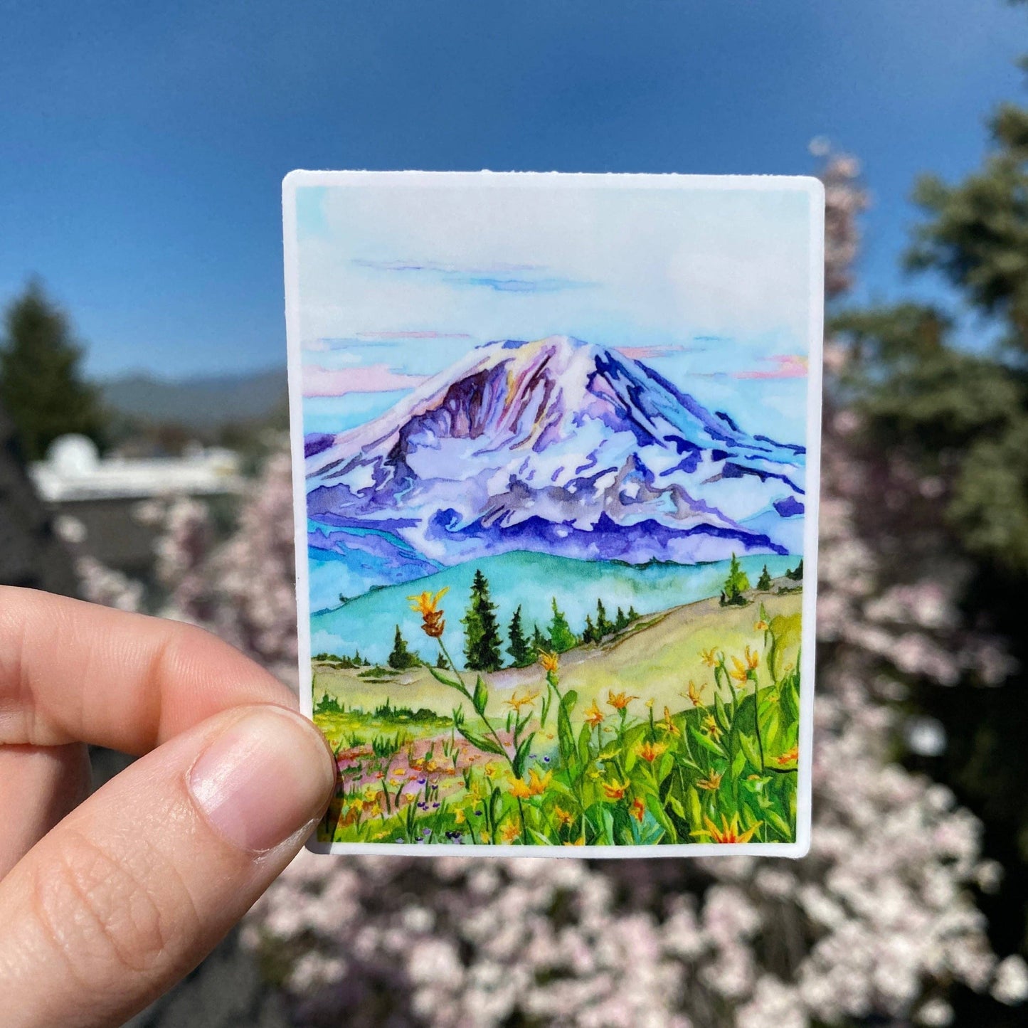 Mt. Rainier Watercolor Sticker