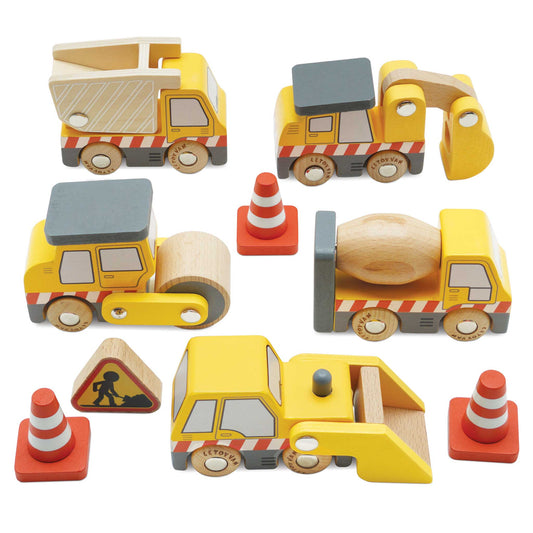 Wooden Construction Vehicles Play Set