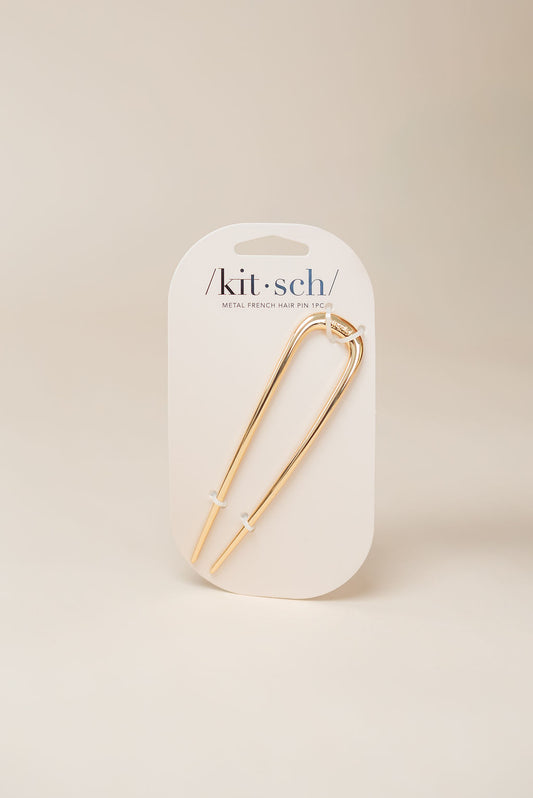 Metal French Hair Pin - Gold
