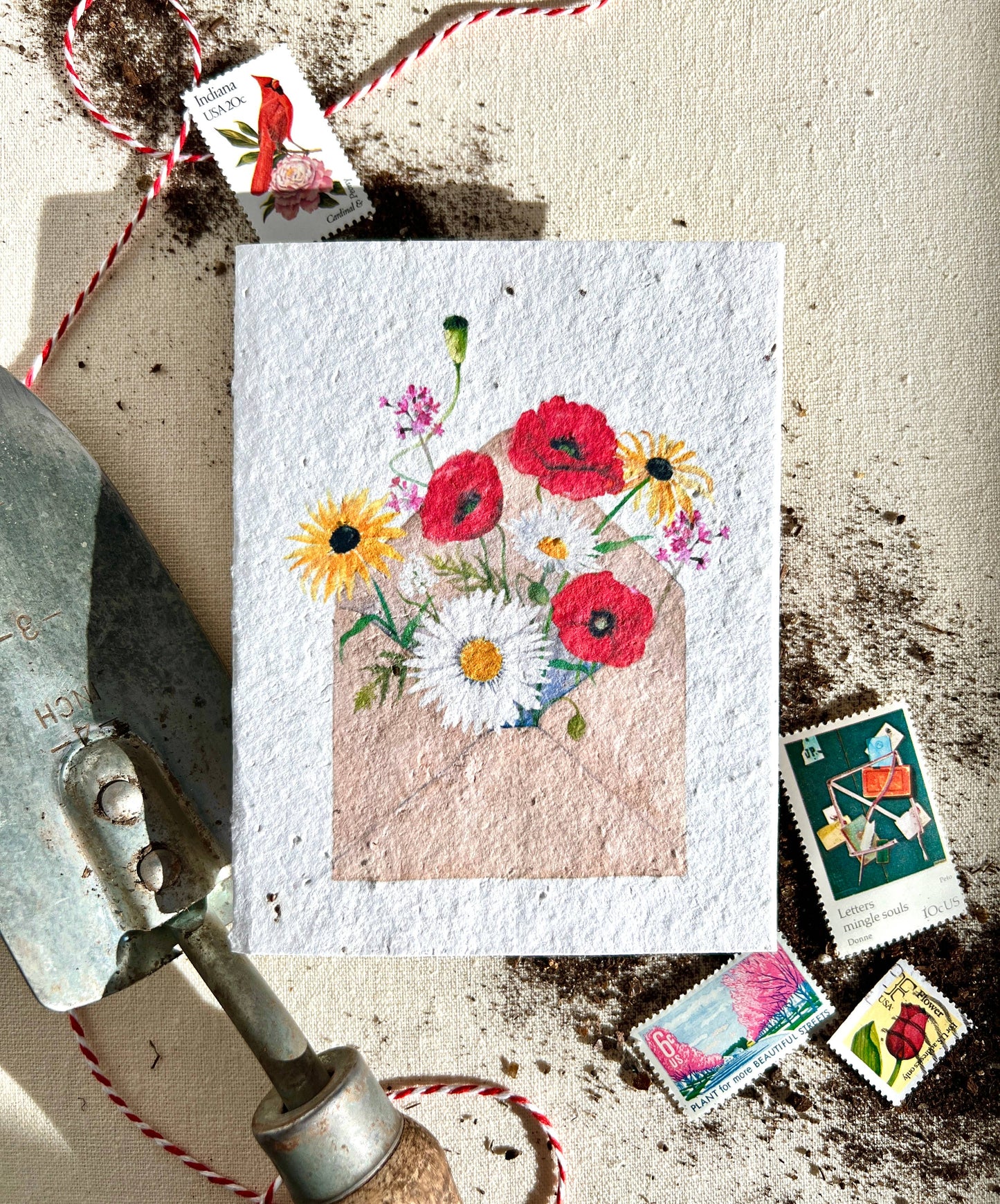Pocketful of Sunshine Wildflower Plantable Seed Card: Compostable Cello Sleeves, White