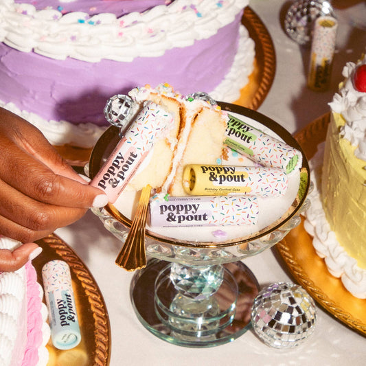 Birthday Confetti Cake Lip Balm in Blue