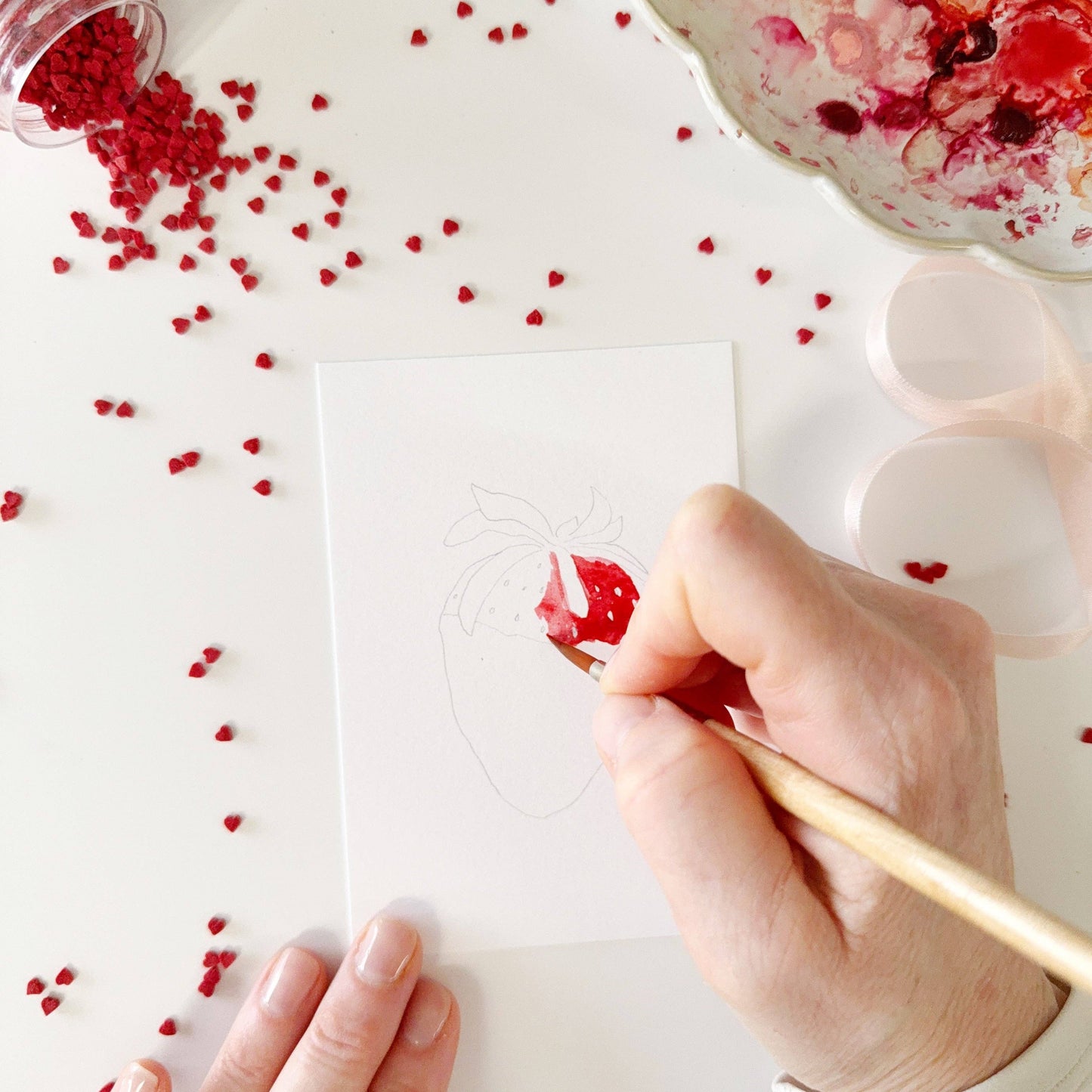 Paintable Watercolor Valentines