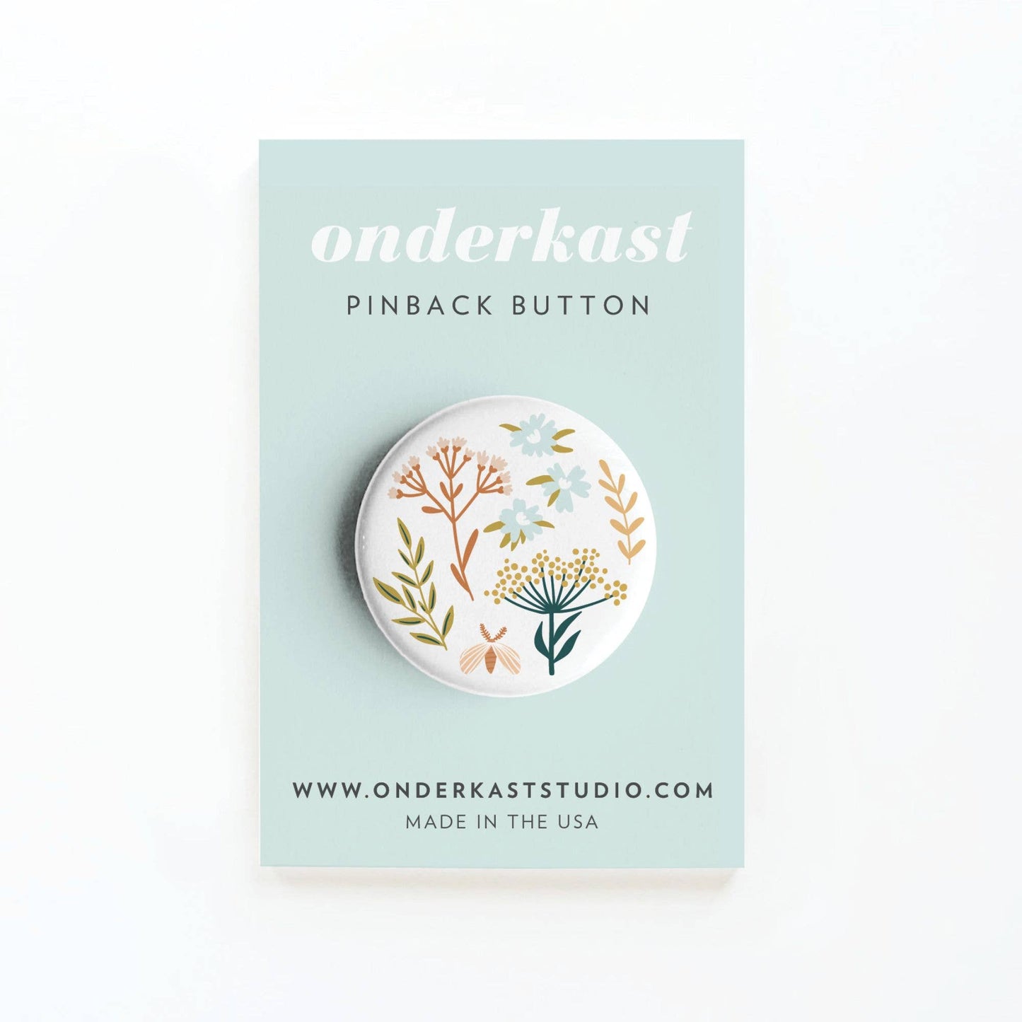 Soft Florals Pinback Button: Loose