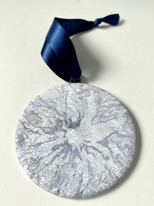 TAHOMA Mount Rainier Topo Map - Ornament