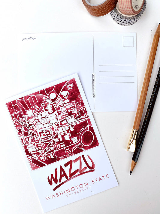 WSU Campus Map Postcard