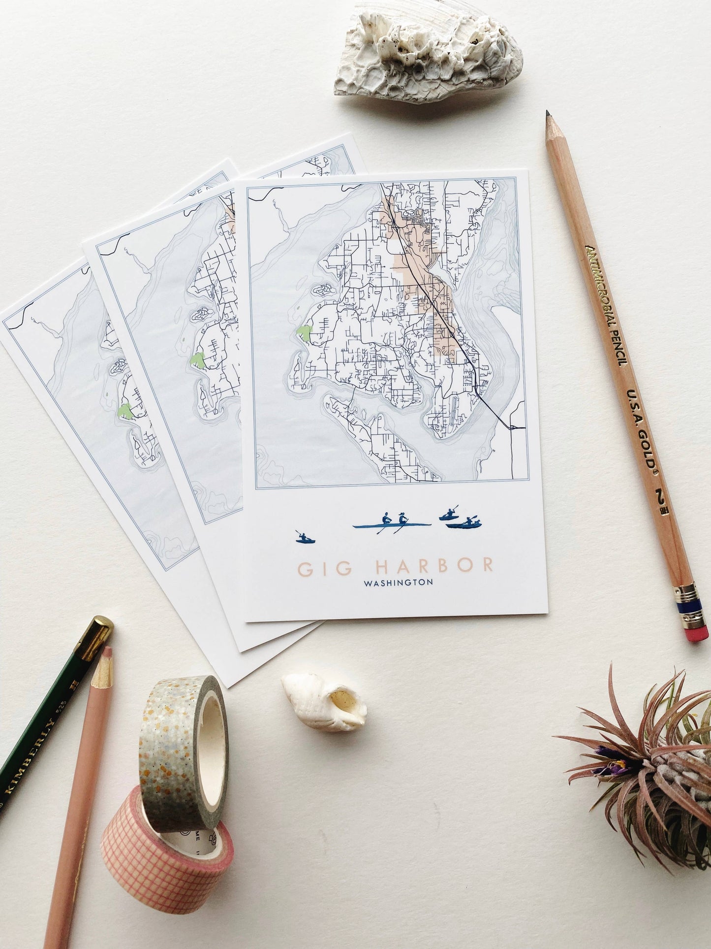 Gig Harbor Washington Topo Map - Standard Postcard