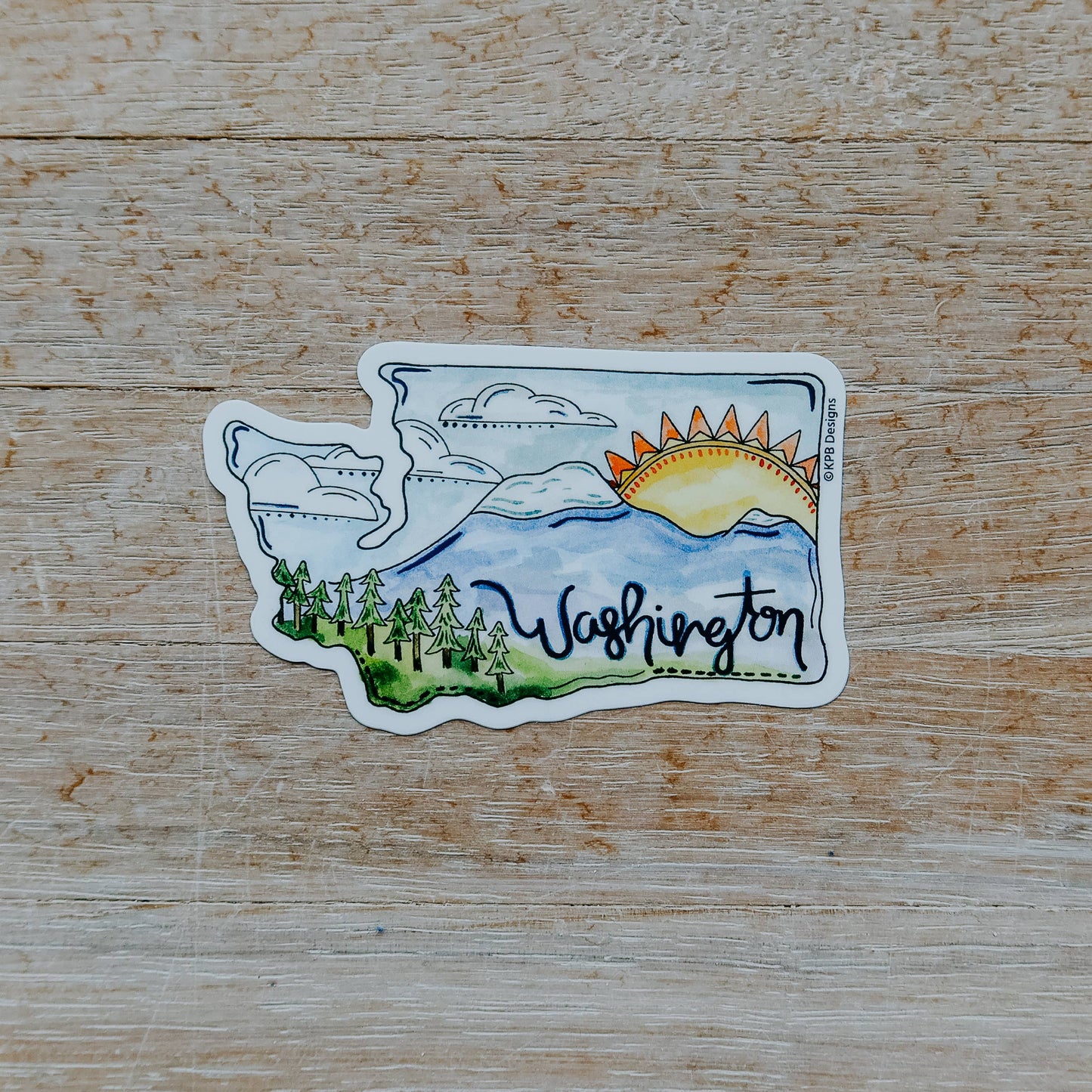 Washington Mountain Vinyl Sticker