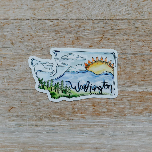 Washington Mountain Vinyl Sticker