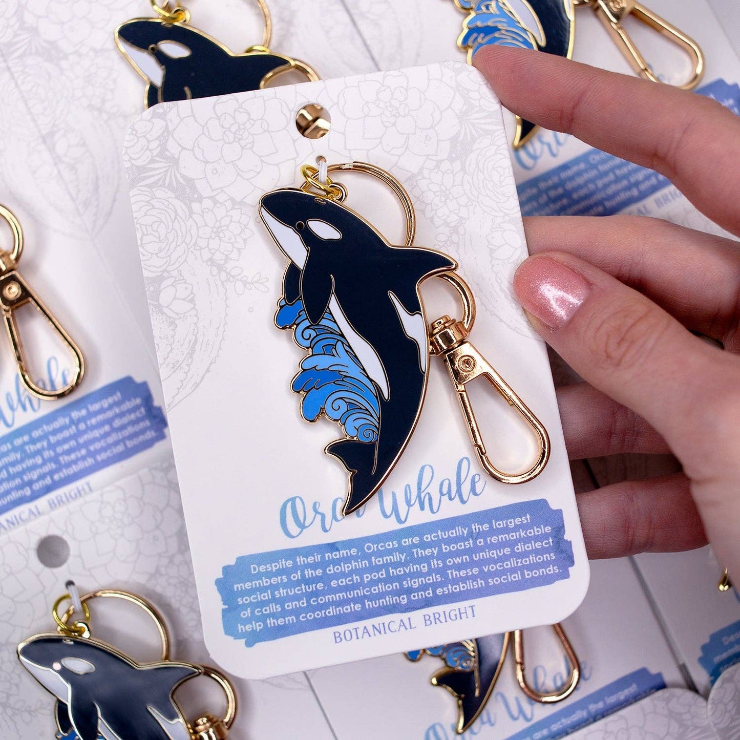Orca Whale Enamel Keychain
