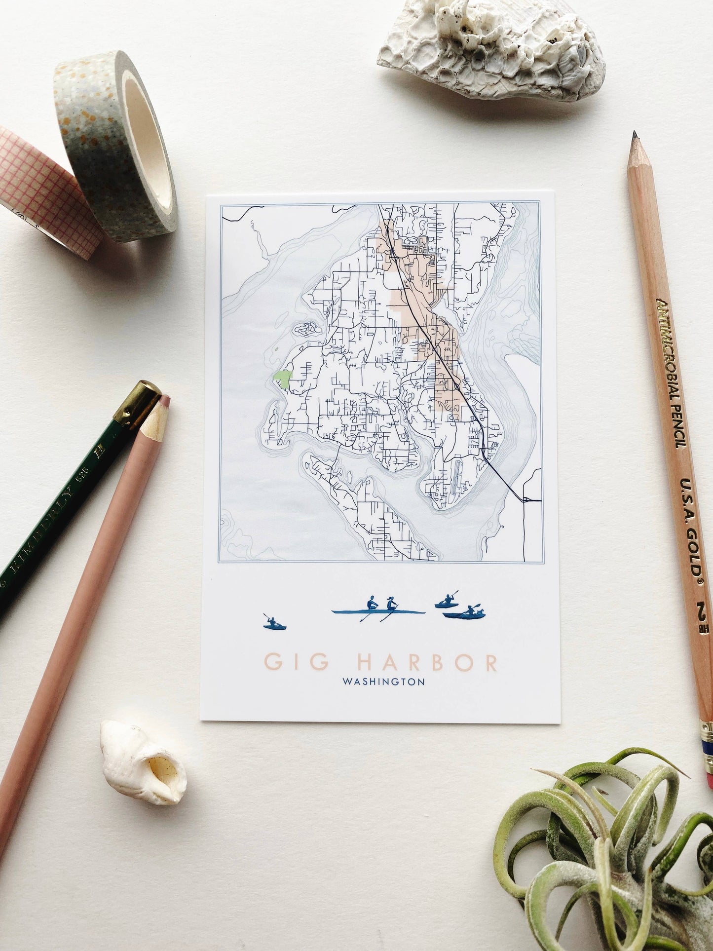 Gig Harbor Washington Topo Map - Standard Postcard