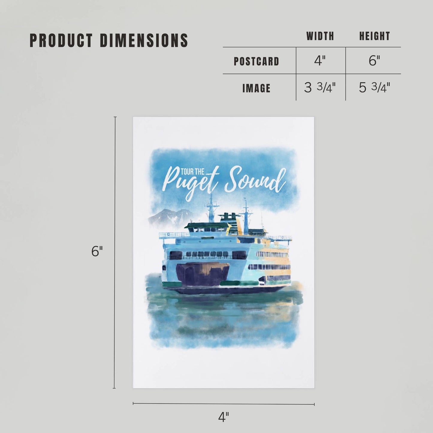 PREMIUM POSTCARDS Washington, Tour the Puget Sound, Ferry
