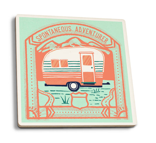 CERAMIC COASTER Lake Life Series, Spontaneous Adventurer