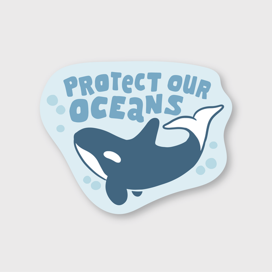 Protect Our Oceans Orca Sticker