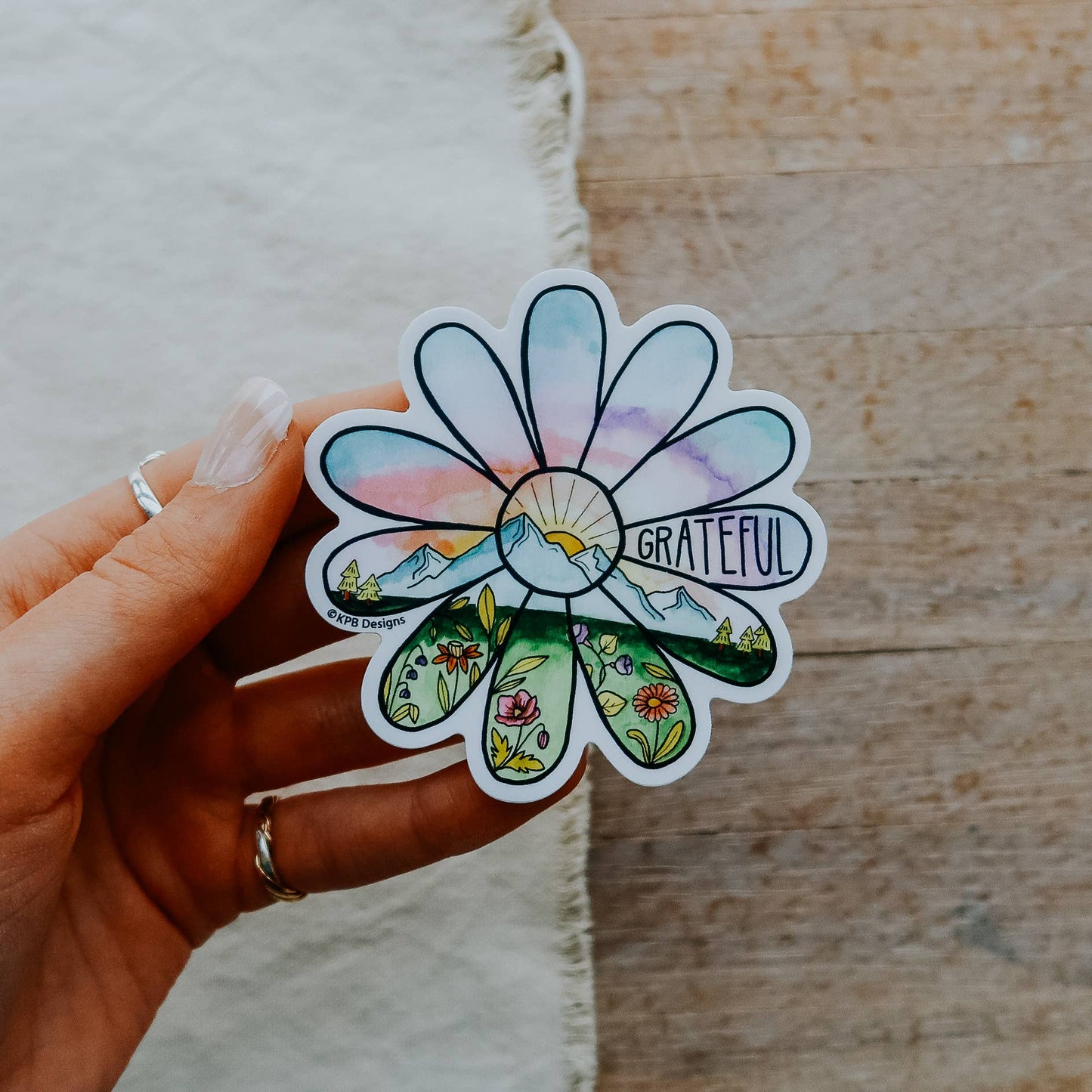 Flower Mountains (Grateful) Vinyl Sticker