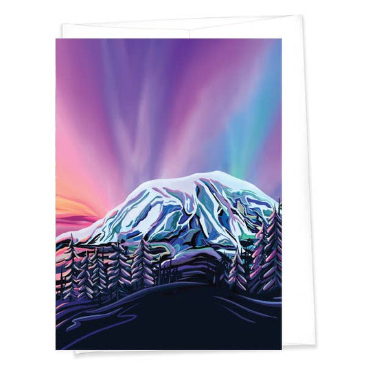 Mount Rainier & Aurora Borealis - Greeting Card (5x7/A7) (Copy)