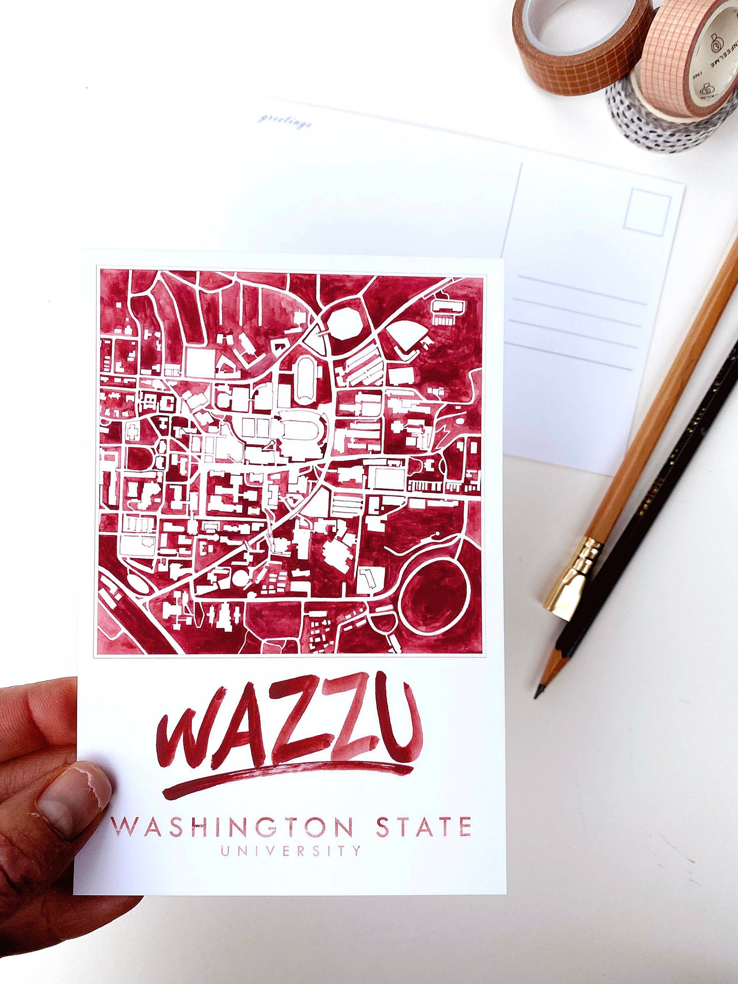 WSU Campus Map Postcard