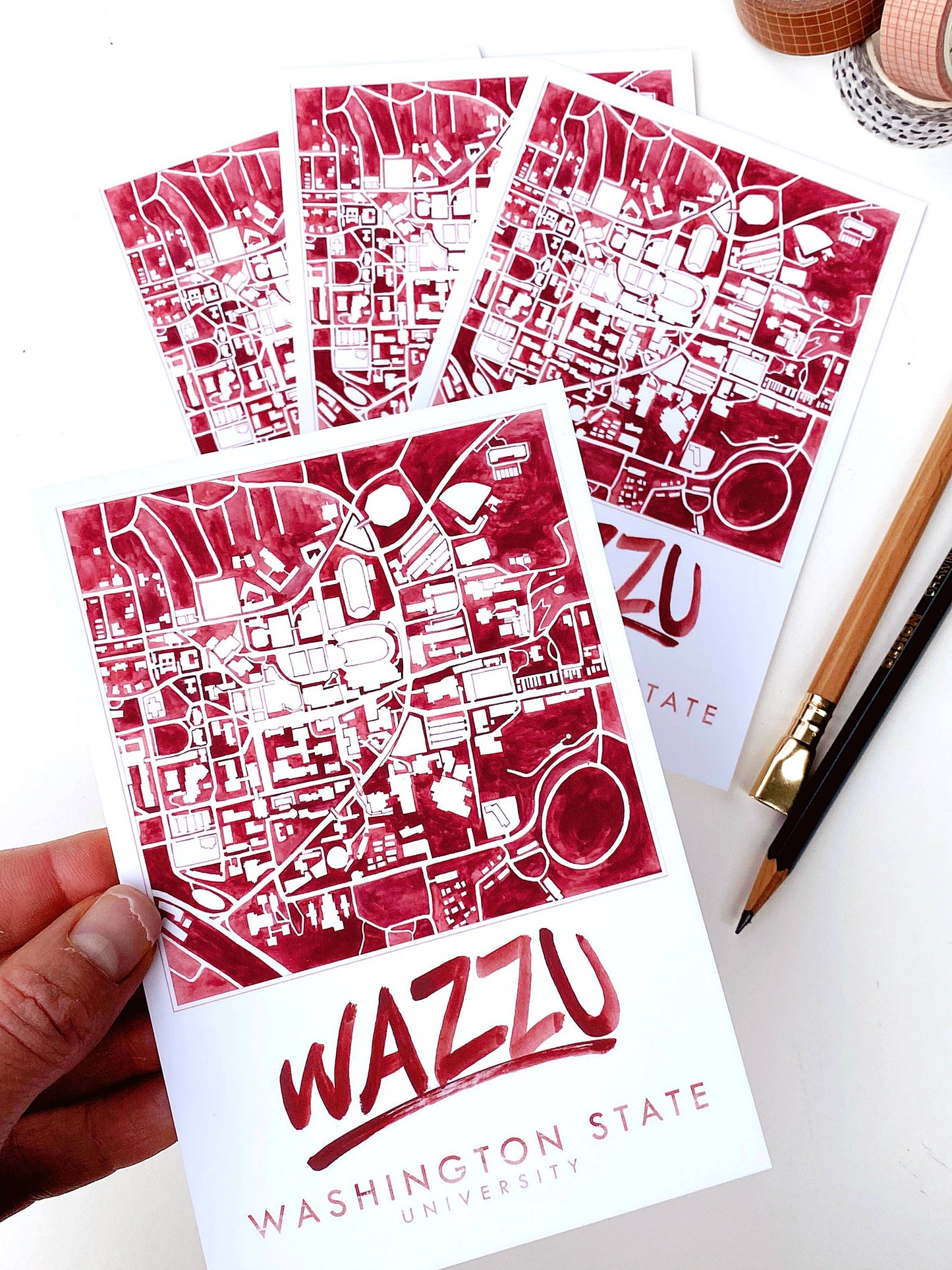 WSU Campus Map Postcard