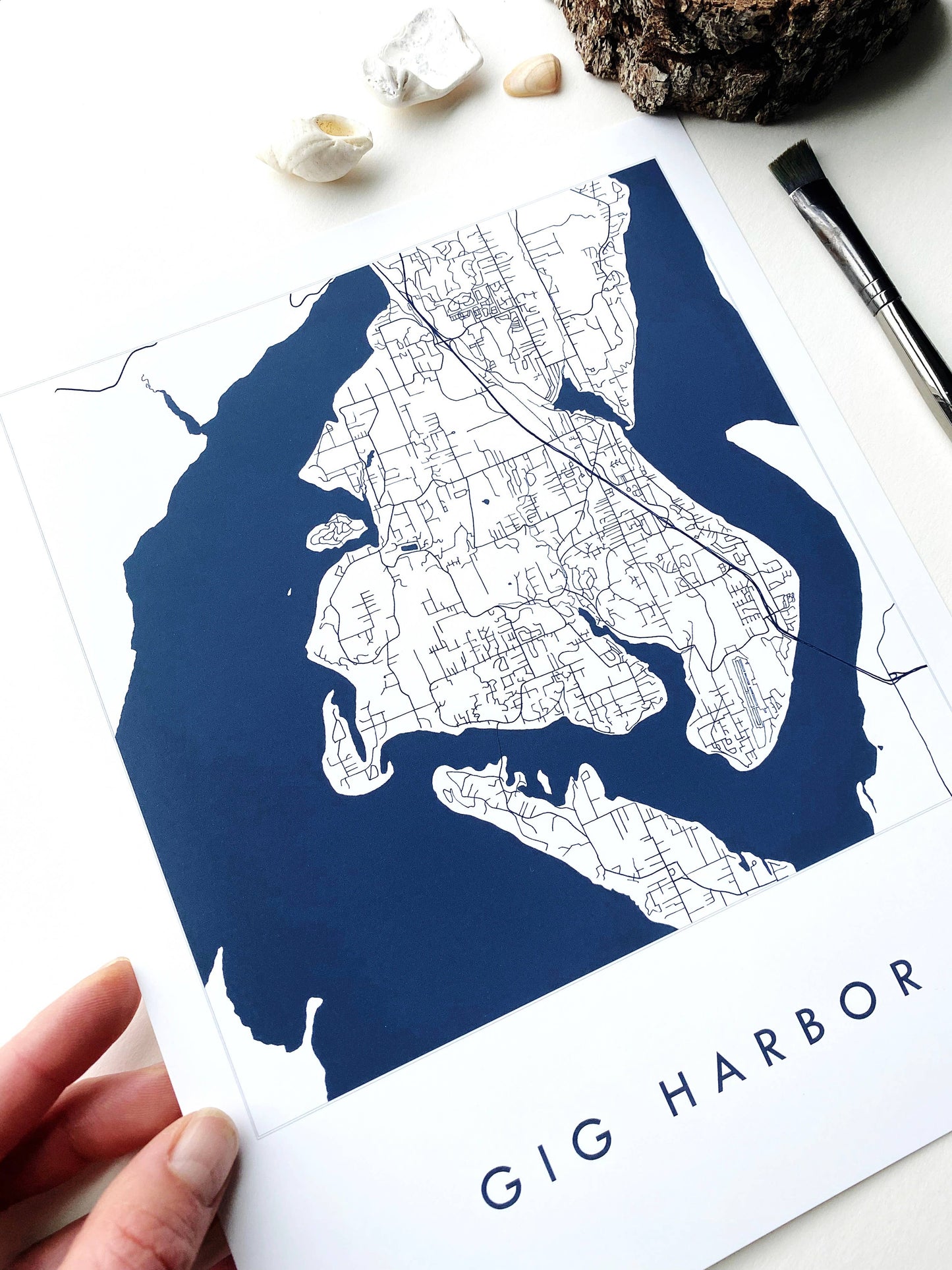 Gig Harbor Washington Blueprint Map 8 x 10