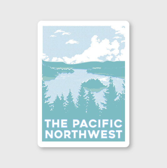 PNW Waterscape Sticker: 3.75" x 2.75"