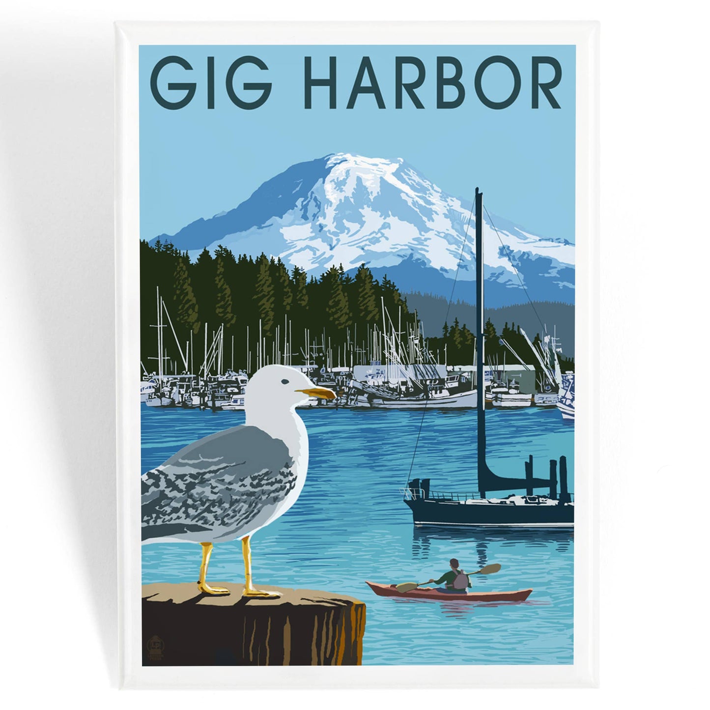 Gig Harbor Marina Magnet - 2.5" x 3.5"