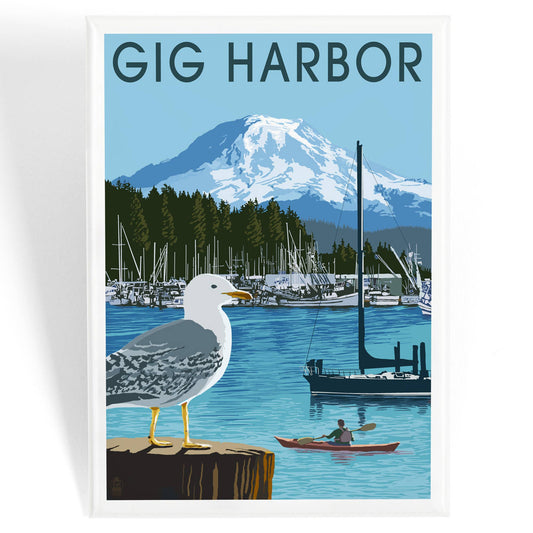 Gig Harbor Marina Magnet - 2.5" x 3.5"