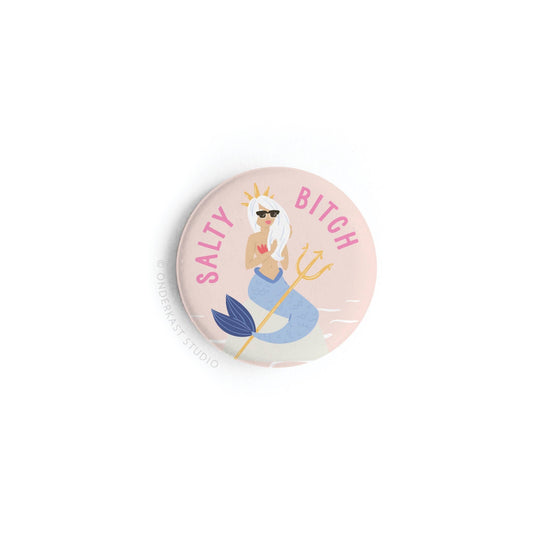 Salty Bitch Mermaid Button Magnet
