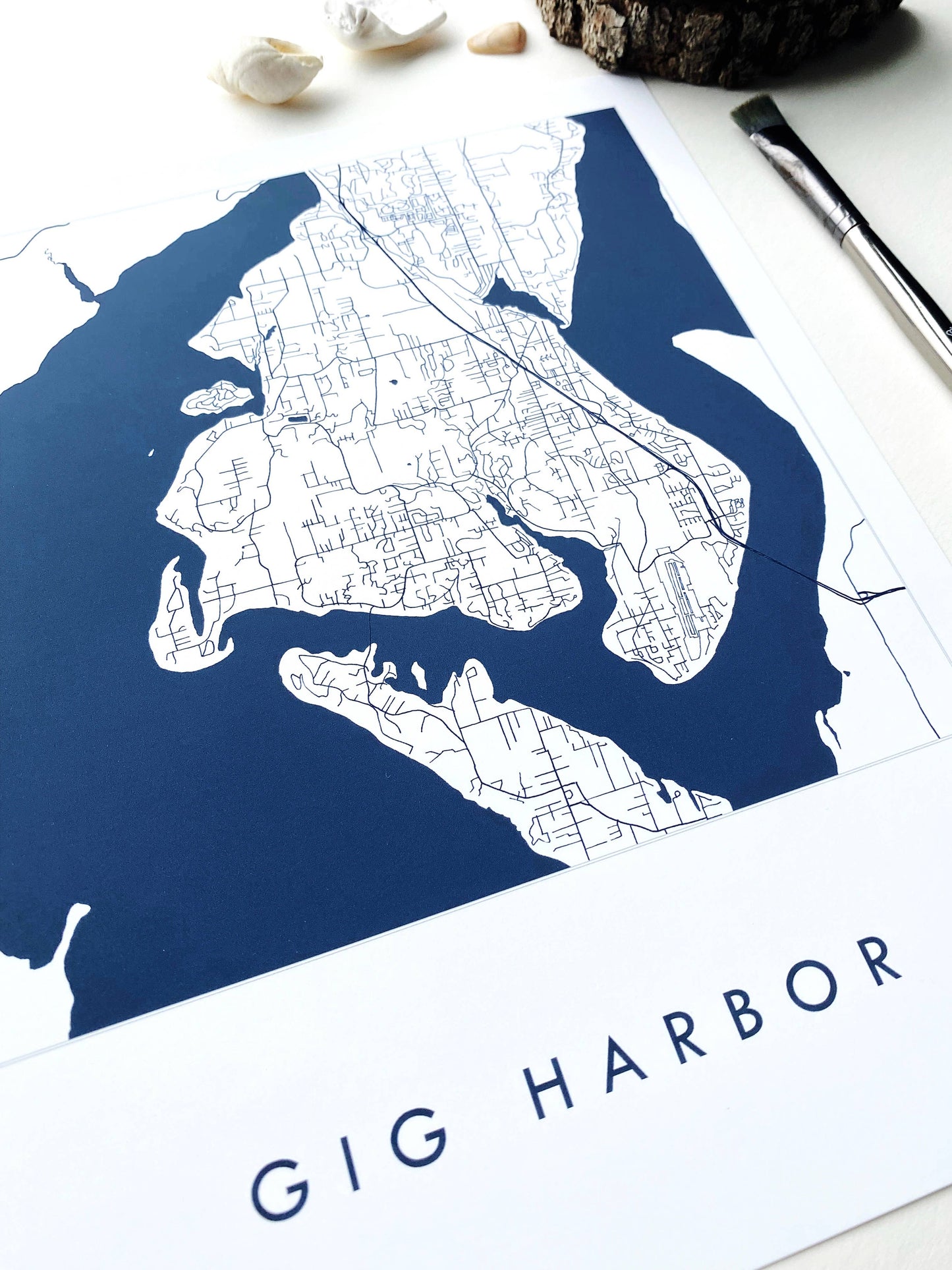 Gig Harbor Washington Blueprint Map 11 x 14