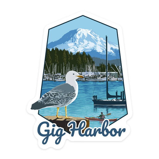 Vinyl Sticker Gig Harbor, Washington, Day Scene